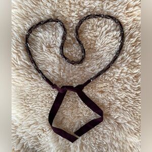 Kookai Chocholate Coloured Velvet Glass Beaded Belt